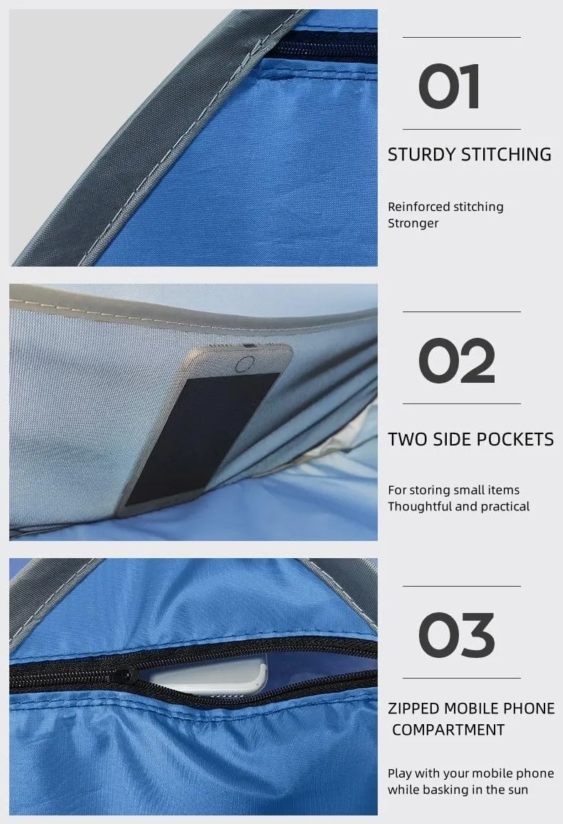 Mini Beach Tent, Beach Headrest Tent, Instant Sun Protection Canopy Mini Head Pop up Tent Facial Sun Shade Canopy, Summer Lazy Tent for Camping,Beach,Fishing, Sunbathing,Picnic
