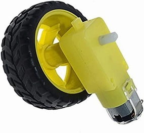 Mini Micro TT Double Shaft Gear Motor In DC Motors 3V To 6V And Rubber Wheel Use For Toys Smart Car Robot - (Voltage(V): 1 Motor And 1 Wheel)