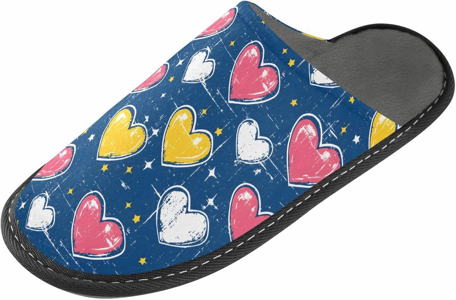 MNSRUU Fuzzy Slippers House Slippers for Women Men Glitter Lattice Plush Warm Slippers Winter Soft Slippers Bedroom Shoes Plush Lining Indoor Non-slip