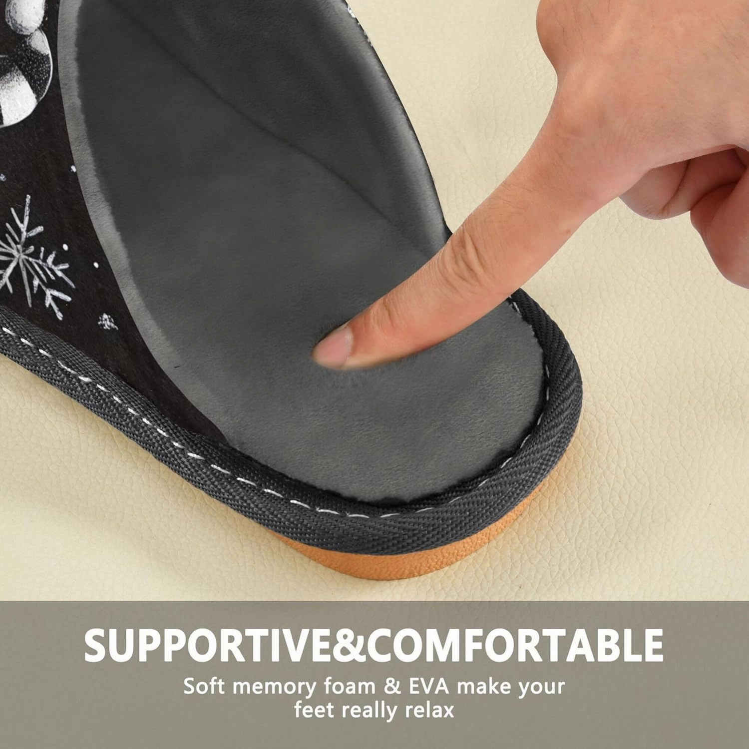 MNSRUU Fuzzy Slippers House Slippers for Women Men Gnomes Rose Black Plush Warm Slippers Winter Soft Slippers Bedroom Shoes Plush Lining Indoor Non-slip