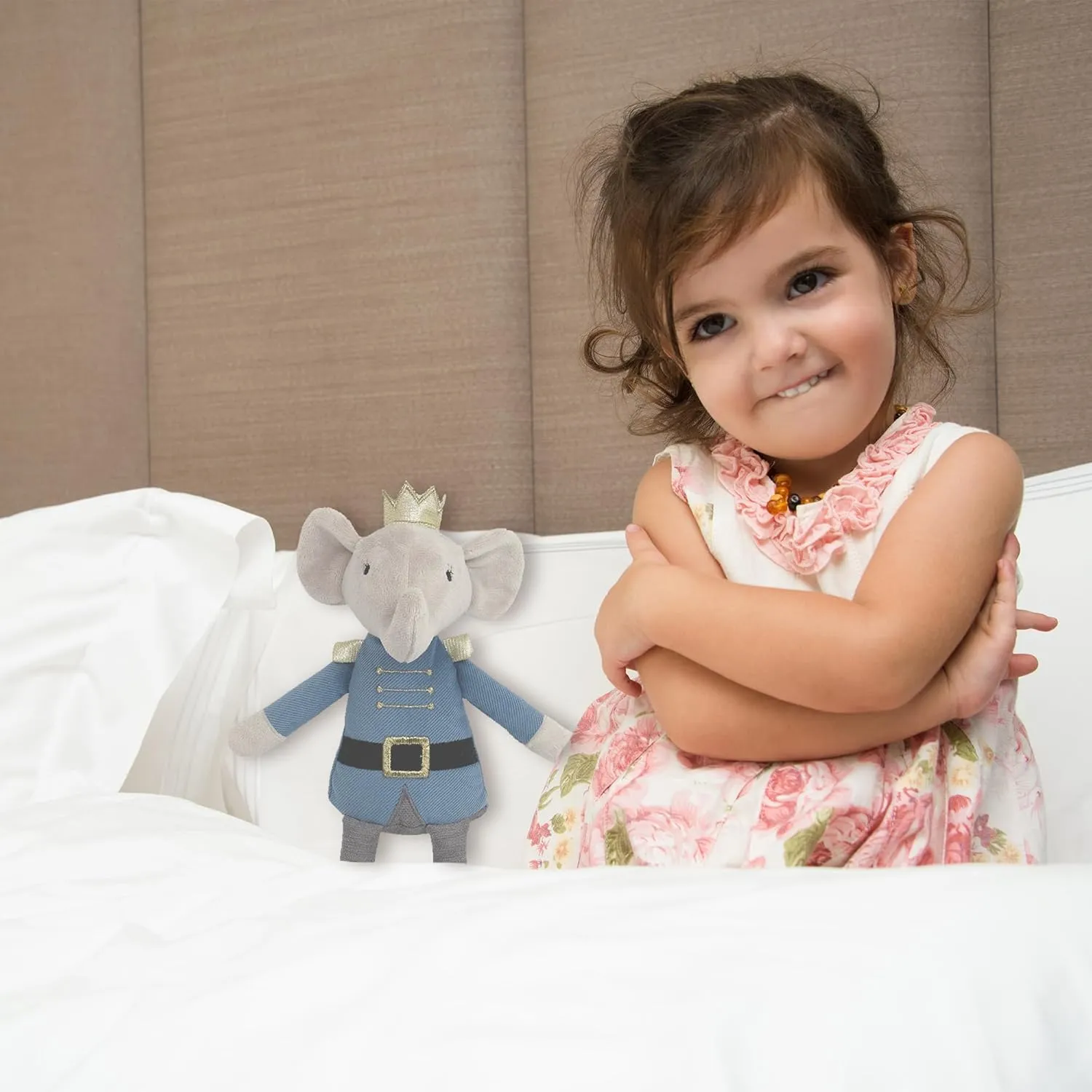 MON AMI Prince Earl The Elephant Plush Stuffed Doll – 12”, Cute Elephant in Blue Suit, Use as Toy or Nursery Room Décor, for Kids of All Ages