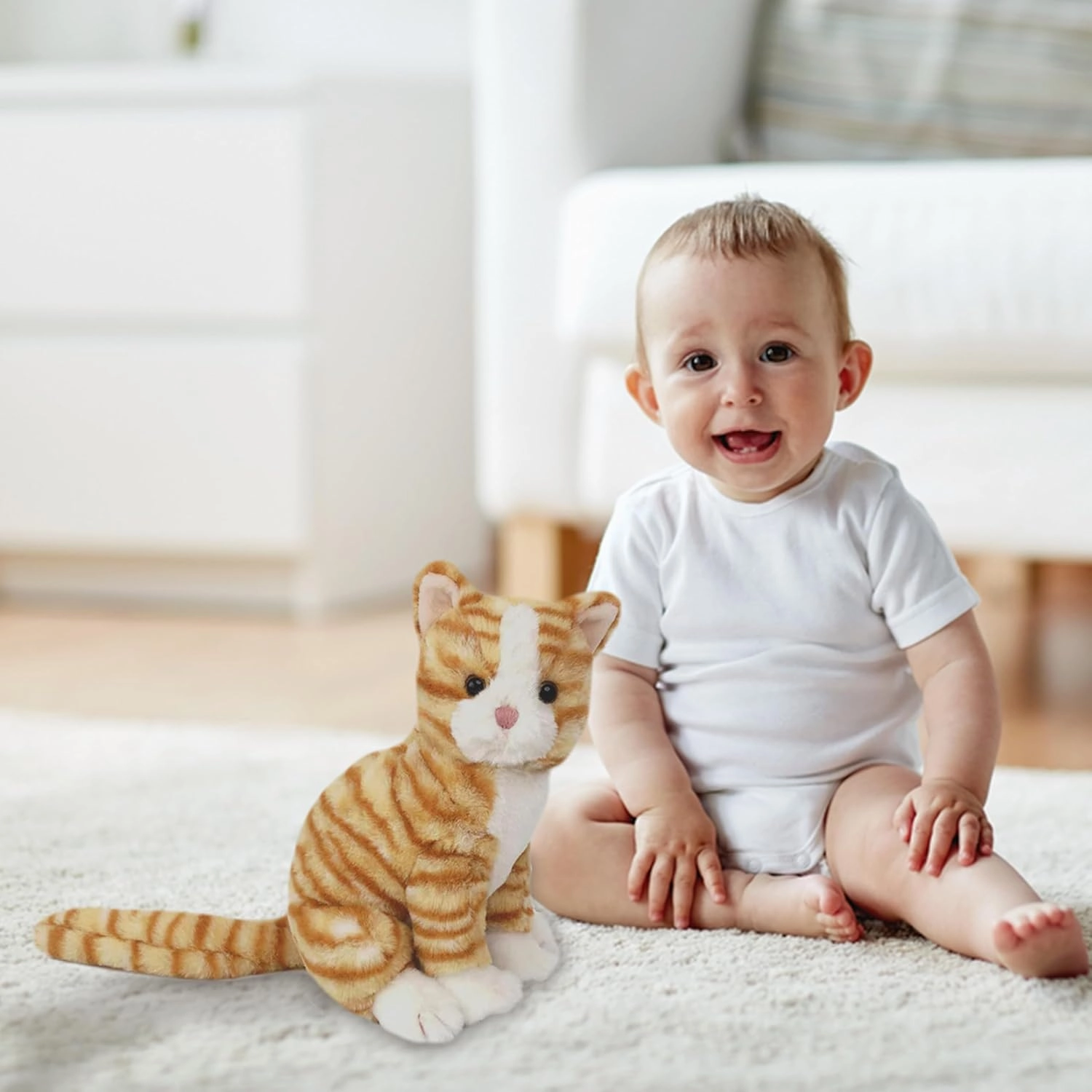 MON AMI Chichi The Kitty Stuffed Animal – 10”, Cat Plushies, Use as Toy or Nursery Décor, for Kids of All Ages