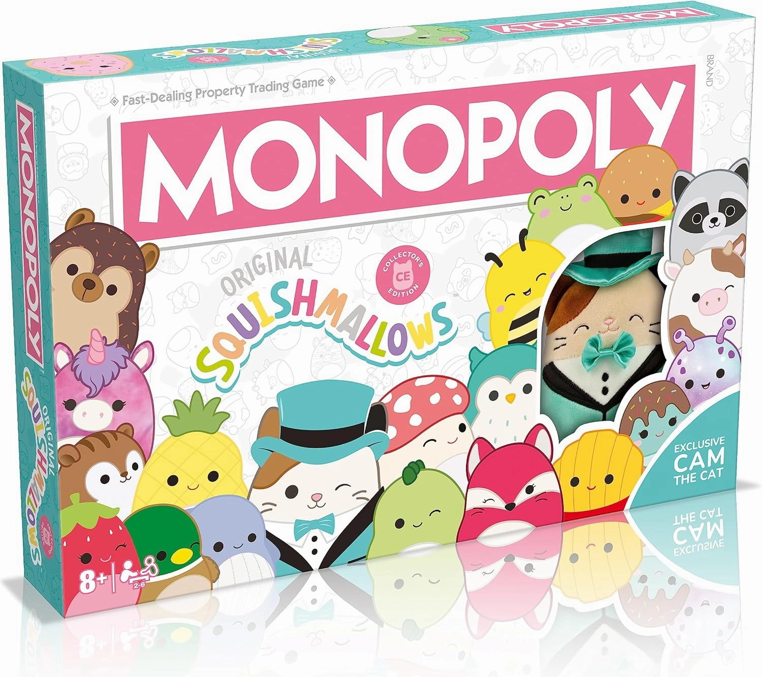 Monopoly: Collector’s Edition Featuring Cam The Cat Plush Buy, Sell, Trade Spaces Collectible Classic Monopoly Game Officially-Licensed for 6 Players