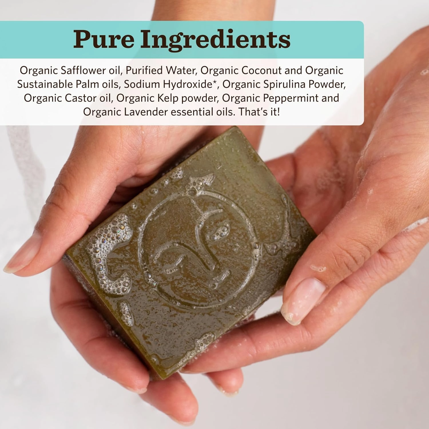 Moon Valley Organics Natural Body Wash and Face Wash Soap Bar Natural Bar Soap, Pack of 3, Mint