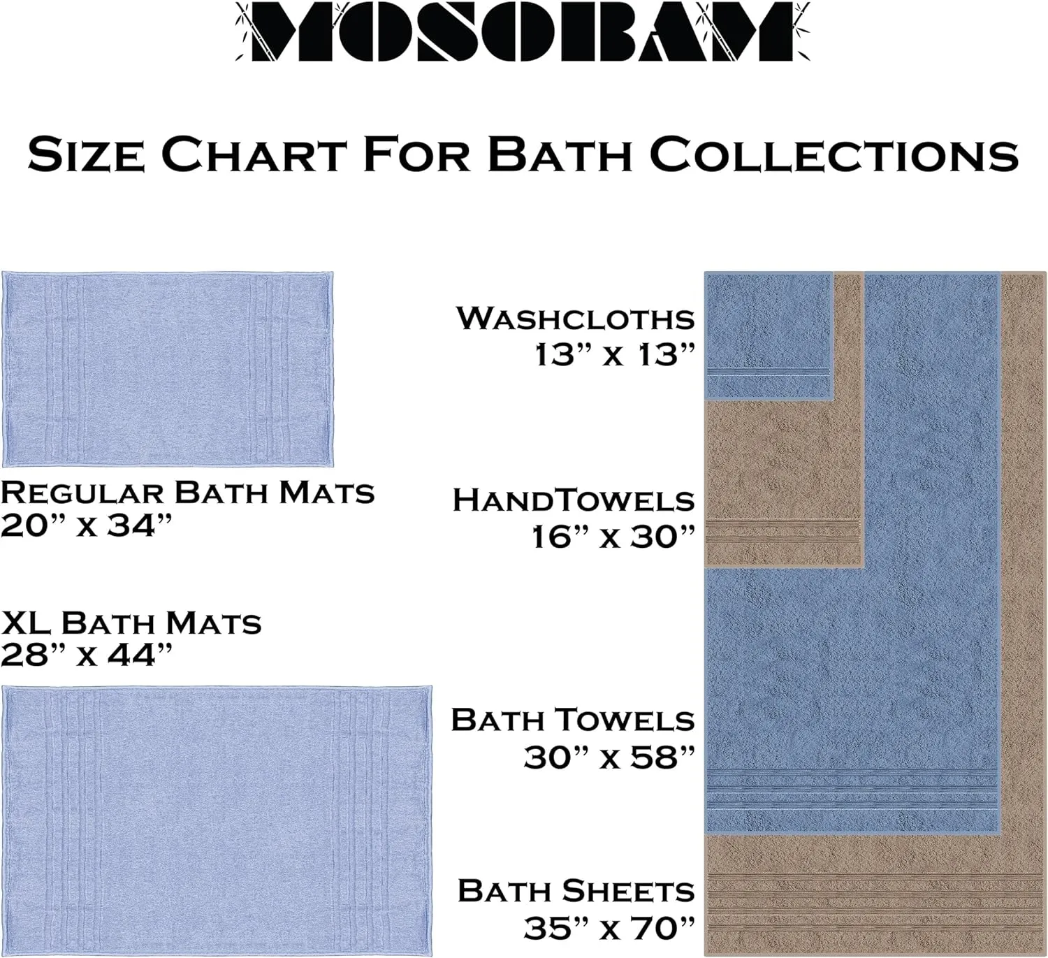 Mosobam Luxury Turkish 8pc Towel Set 30X58 16X30 13X13 Charcoal Gray (Dark Grey) 700 GSM Bamboo Viscose & Aegean Turkish Combed Cotton