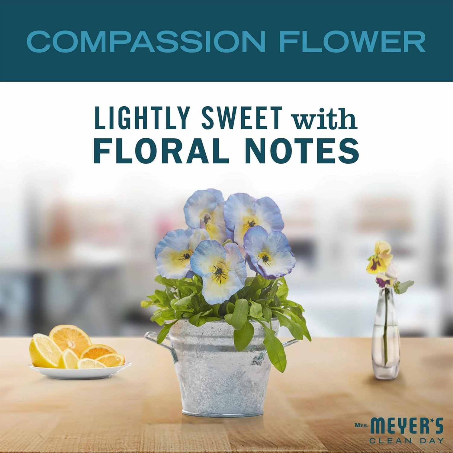 MRS. MEYER'S CLEAN DAY Liquid Fabric Softener, Infused with Essential Oils, Paraben Free, Compassion Flower, 32 oz (32 Loads)