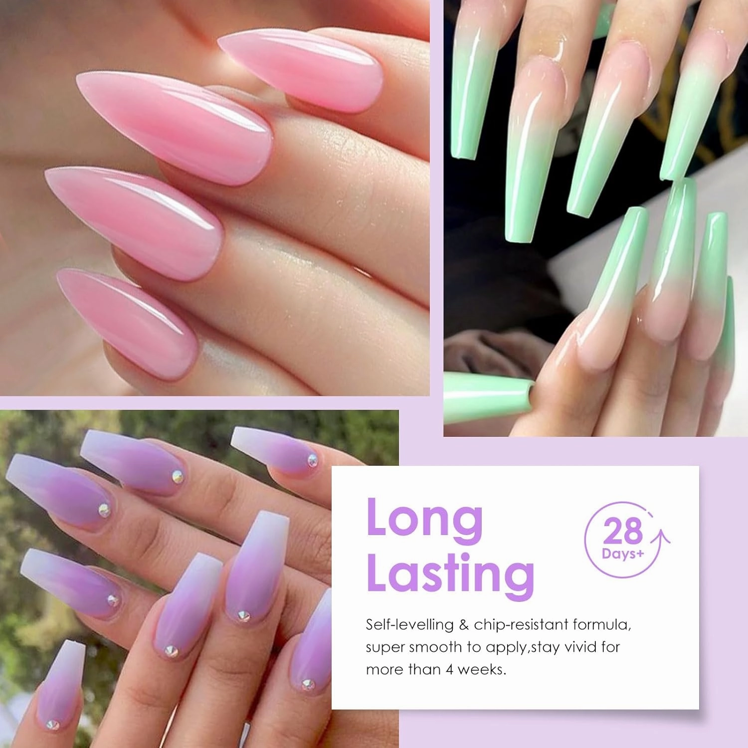 MTSSII Jelly Gel Nail Polish Set Nude Gel Polish 18 Colors Crystal Gel Polish Kit Transparent Pink Lavender Purple Blue Jelly Nail Polish Set Nail Art Gel DIY Gift