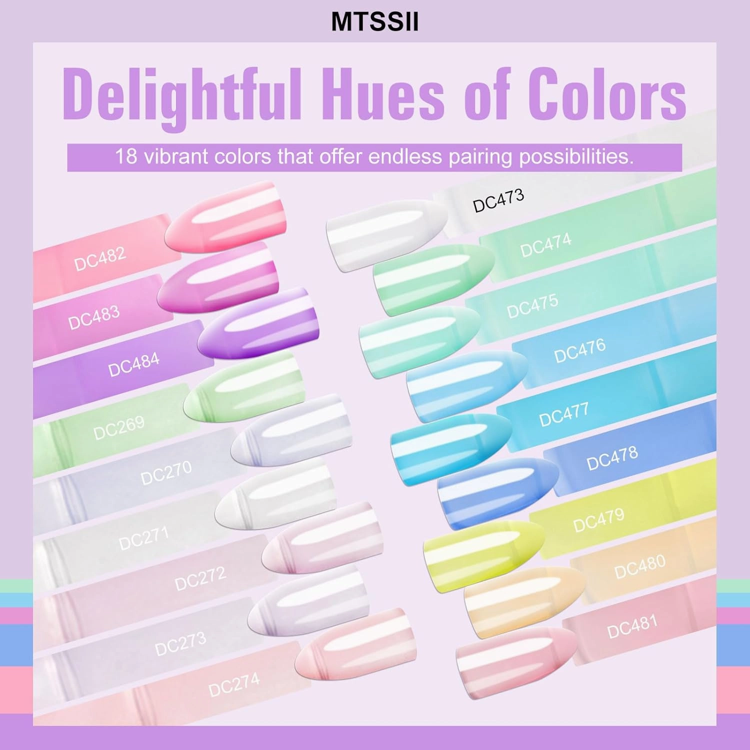 MTSSII Jelly Gel Nail Polish Set Nude Gel Polish 18 Colors Crystal Gel Polish Kit Transparent Pink Lavender Purple Blue Jelly Nail Polish Set Nail Art Gel DIY Gift
