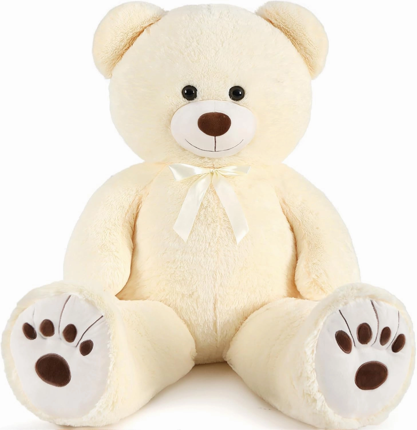 Muiteiur 49inch Giant Teddy Bear Stuffed Animal, Big Bear Plush with Big Footprint,Great Gift for Party Decorations (Beige)