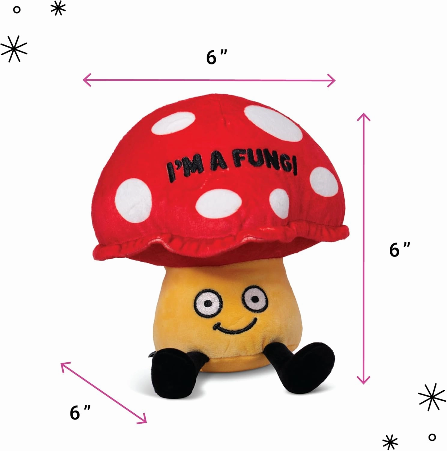 Mushroom Plushie - I'm A Fungi Punny Mushroom Plush, Gift for Food Lovers, Cute Food Plush Toy for Gifting