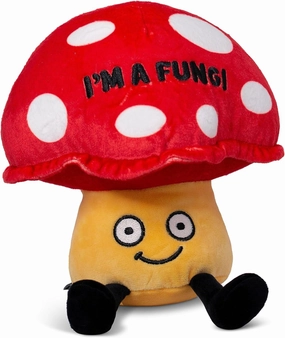 Mushroom Plushie - I'm A Fungi Punny Mushroom Plush, Gift for Food Lovers, Cute Food Plush Toy for Gifting