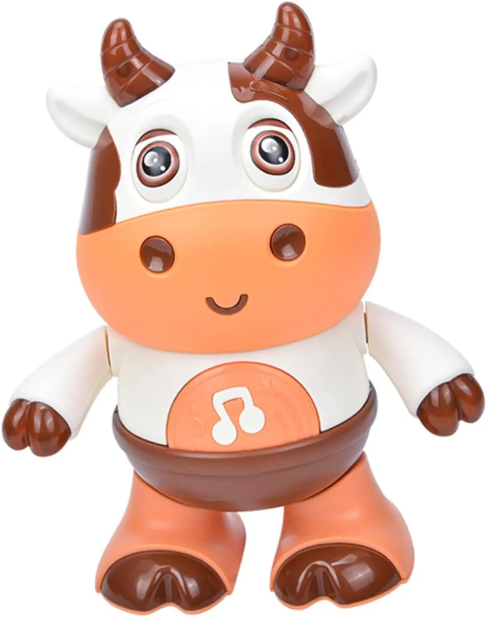 Musical Cow Shaped for Adorable Dancing Robot with Light and Sound Engaging Plaything for Encourages Movement and Exploration