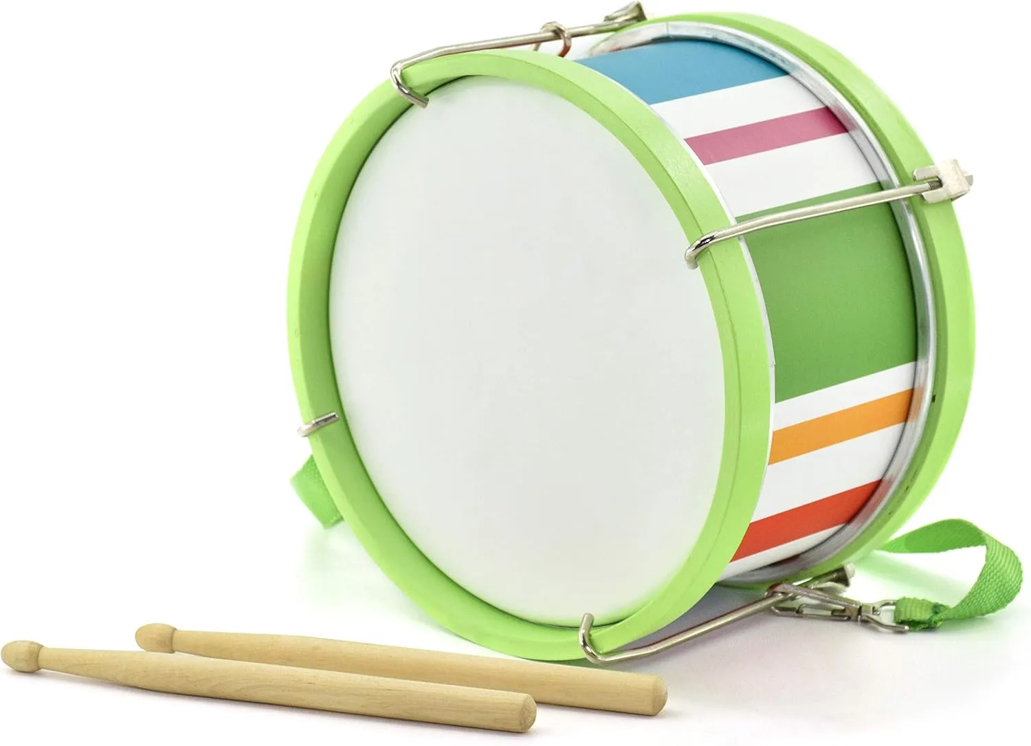 MUSICUBE Kids Drum Set 8-Inch Wooden Drum Toys with an Adjustable Strap and 2 Drumsticks Educational Baby Musical Toys Drum Sensory Musical Instrument Toys for Toddler Boys & Girls Gift Packing