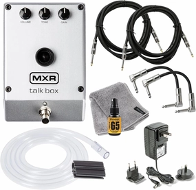 MXR M222 TALK BOX Effects Pedal Voicebox for Guitar, Keyboard and other instruments with Tonebird 2-Cable, 2- Patch Cable, Dunlop Plush Cloth/Polish Bundle