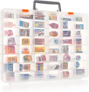 MYMOON HOME Plastic Toy Storage Case Compatible with Mini Brands Collector Toys, Shopkins, Real Littles, and LOL Surprise Series 1, 2, 3, 4, Collectible Compartments for Miniatures, Travel Friendly
