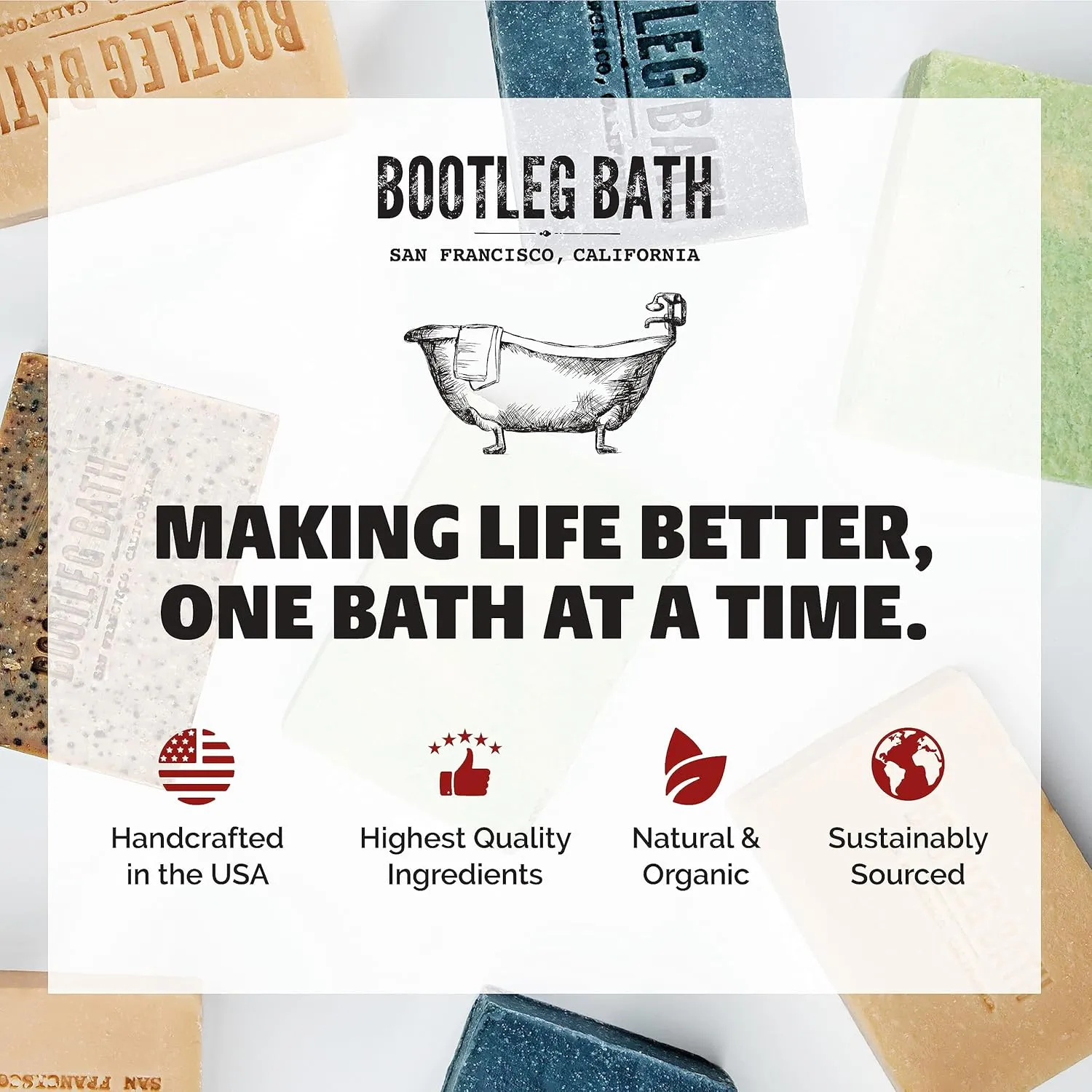 Natural Exfoliating Bar Soap- Menthol and Pumice Scrub Bar, Natural Menthol with Pumice Sand, Natural Body Soap Made in USA for Men and Women, Eco Friendly, 4.4 oz Each Bar
