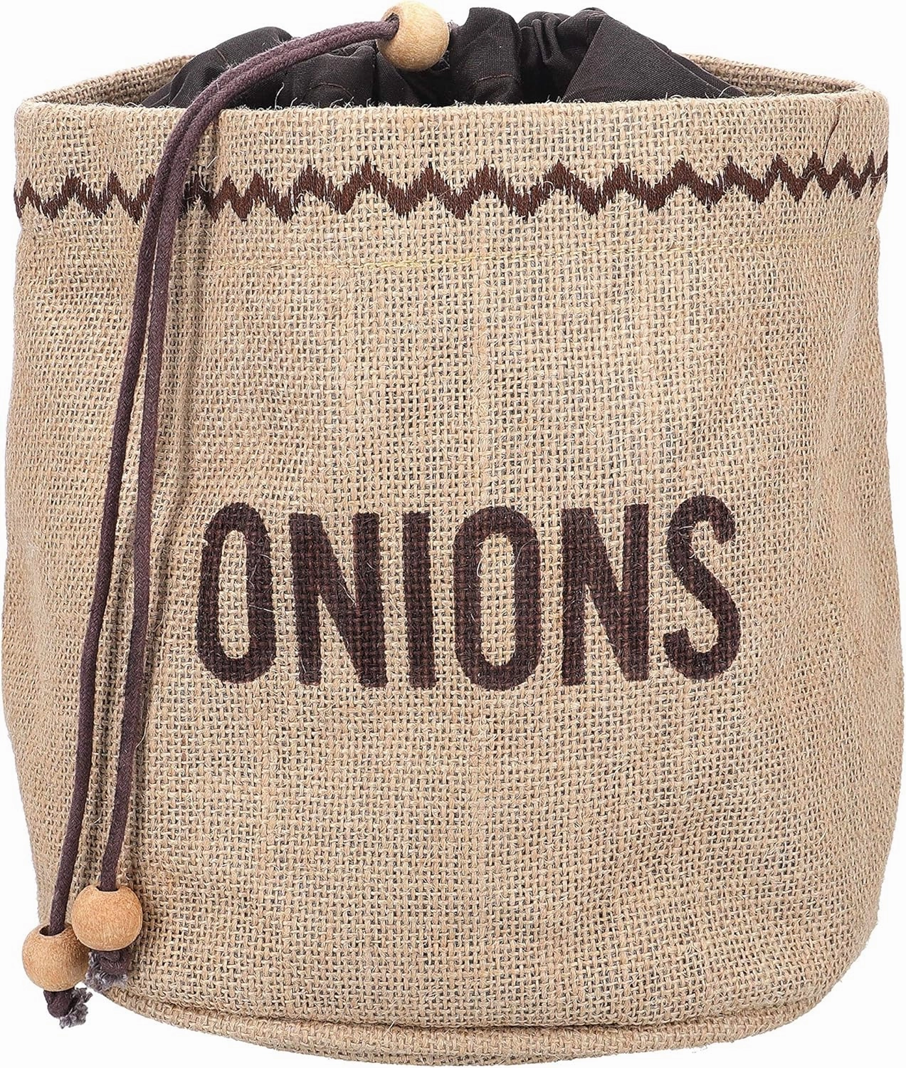 Natural Elements Onion Bag with Blackout Lining, Hessian, Brown, 20 x 20cm