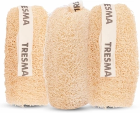 Natural Loofah Body Sponge, Plant-Based Exfoliating Scrubber for Men & Women, Organic Loofahs for Deep Cleansing & Skin Smoothing (Natural) (3 Pack)