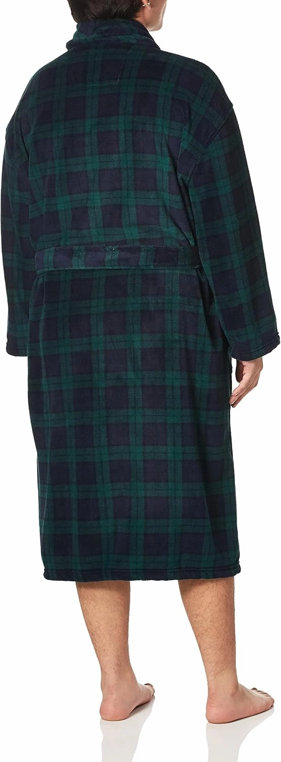 Nautica Men's Long Sleeve Cozy Soft Plush Shawl Collar Robe