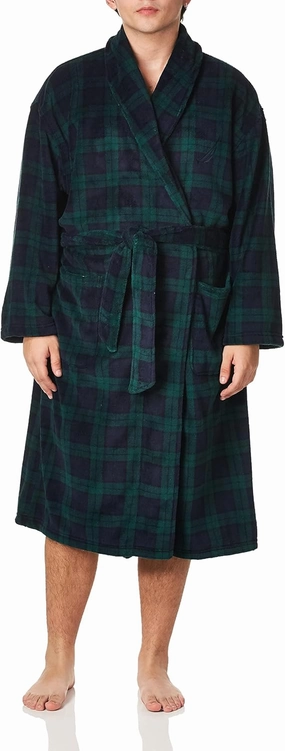 Nautica Men's Long Sleeve Cozy Soft Plush Shawl Collar Robe