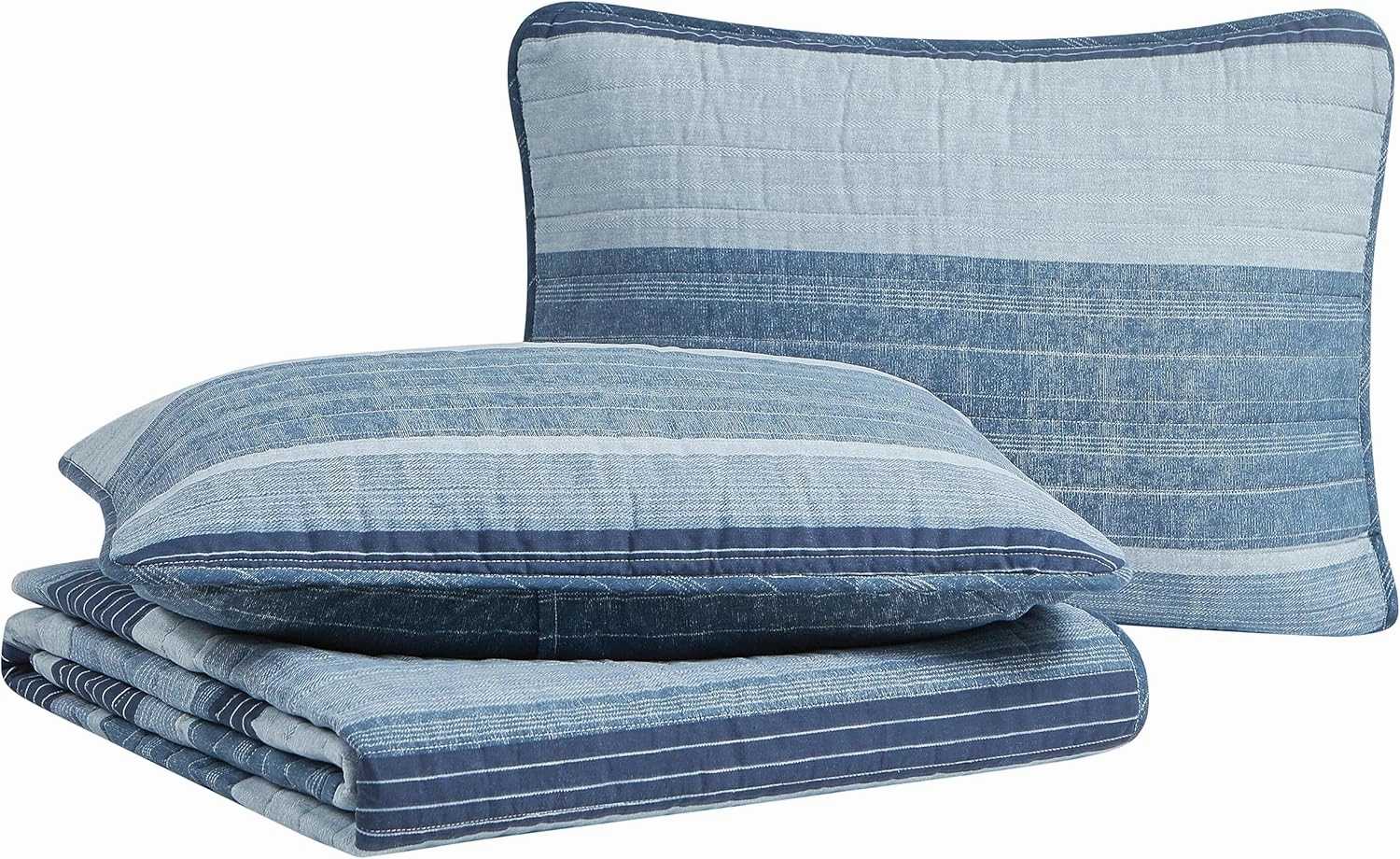 Nautica- Queen Quilt Set, Cotton Reversible Bedding Set, All Season Designer Home Décor (Ridgeport Blue, Queen)