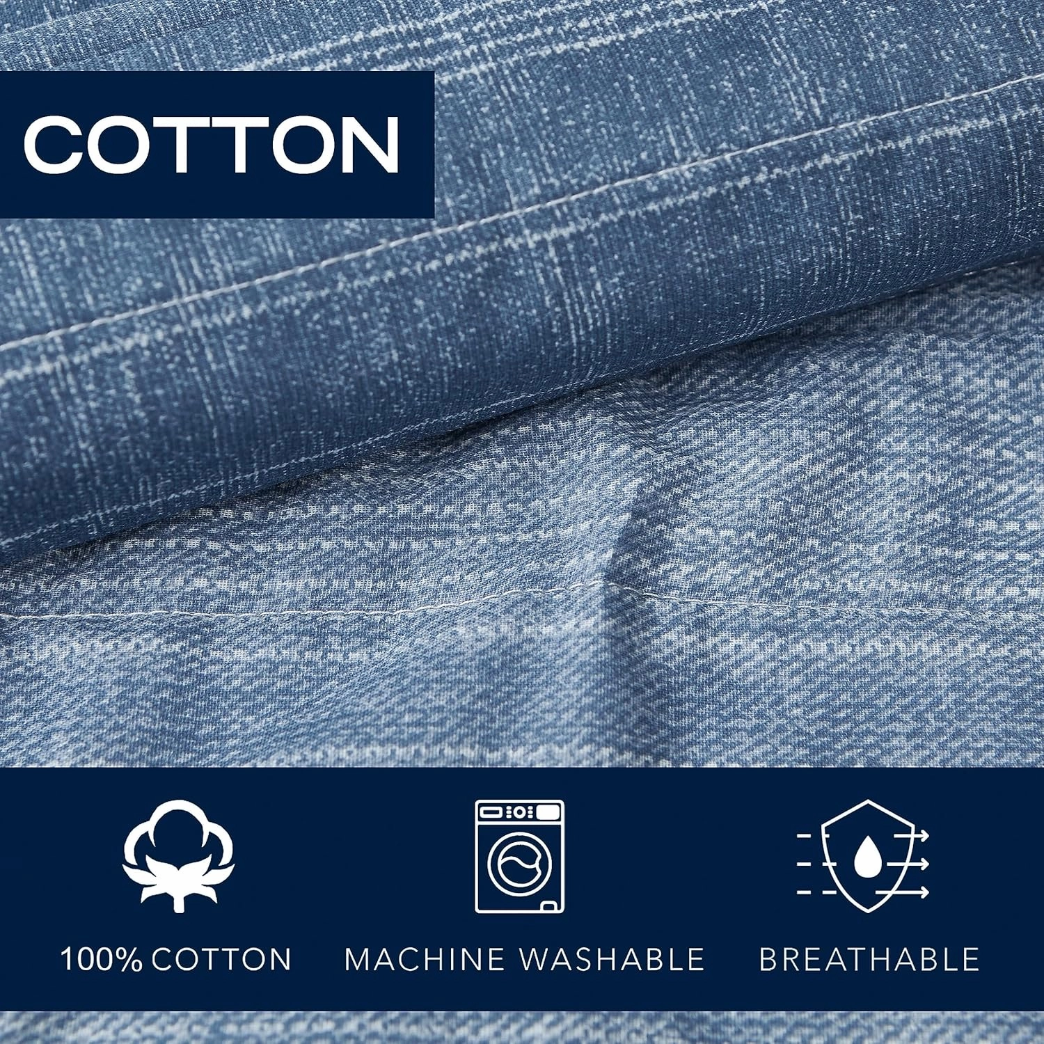 Nautica- Queen Quilt Set, Cotton Reversible Bedding Set, All Season Designer Home Décor (Ridgeport Blue, Queen)