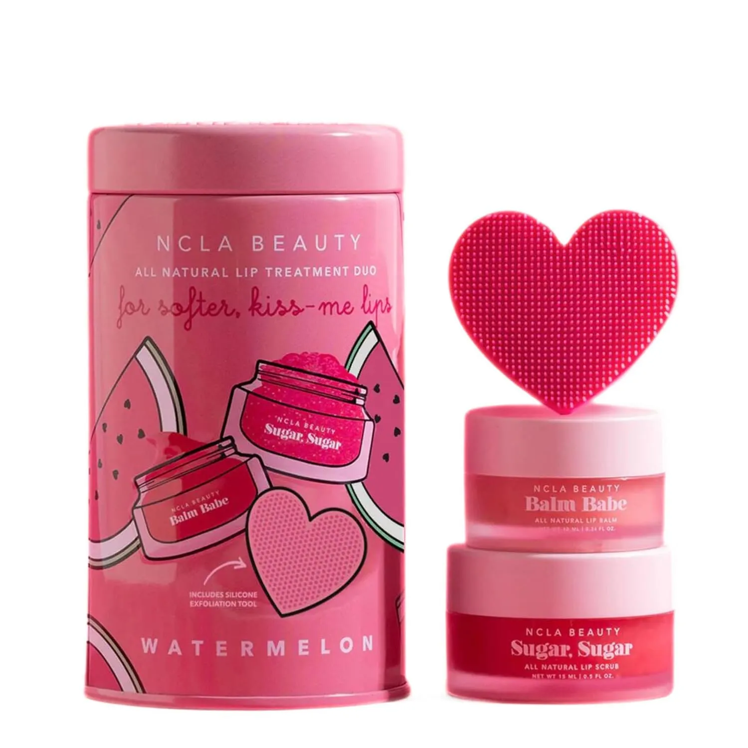NCLA - Lip Care Set   Lip Scrubber | Clean, Natural, Non-Toxic Beauty (Watermelon)
