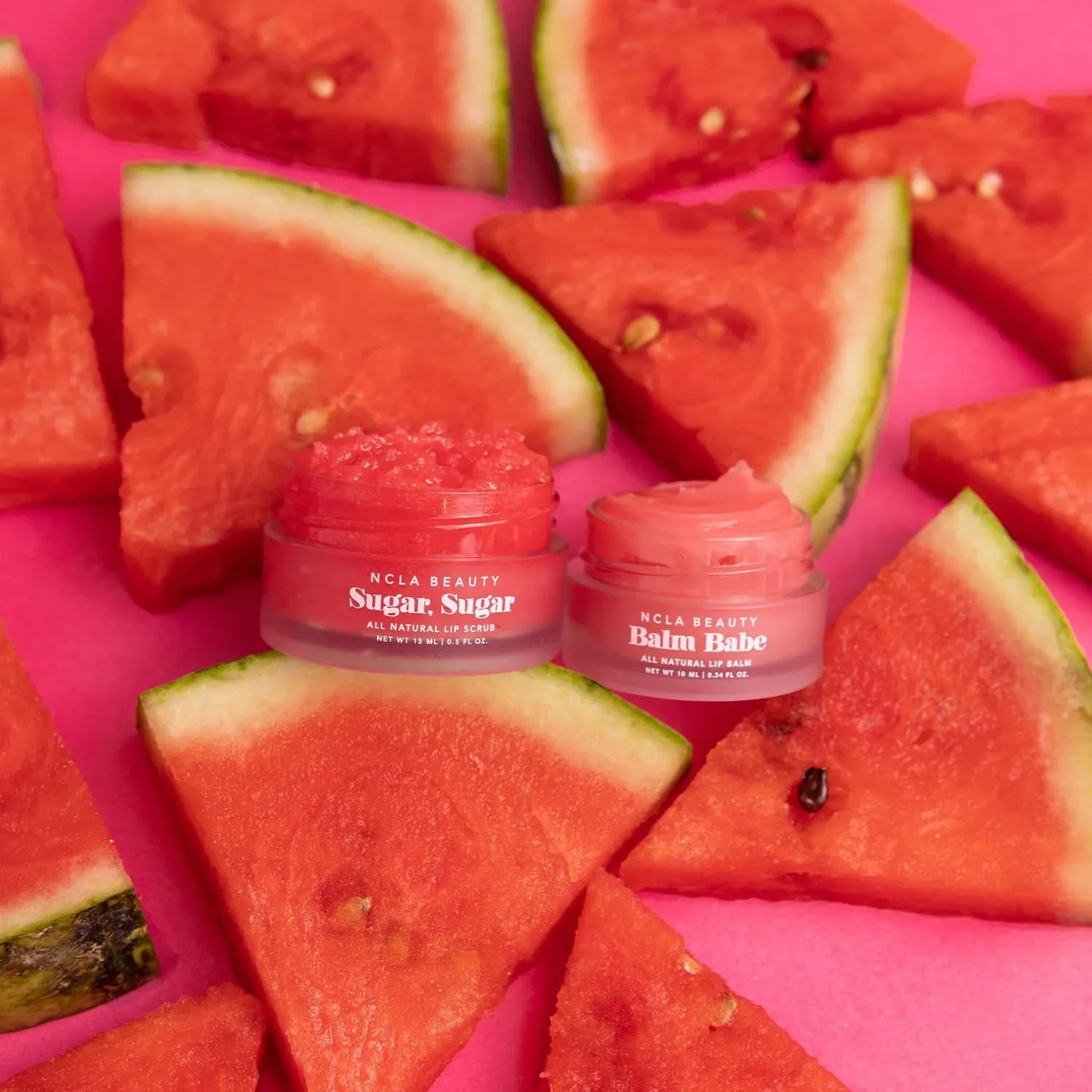 NCLA - Lip Care Set   Lip Scrubber | Clean, Natural, Non-Toxic Beauty (Watermelon)