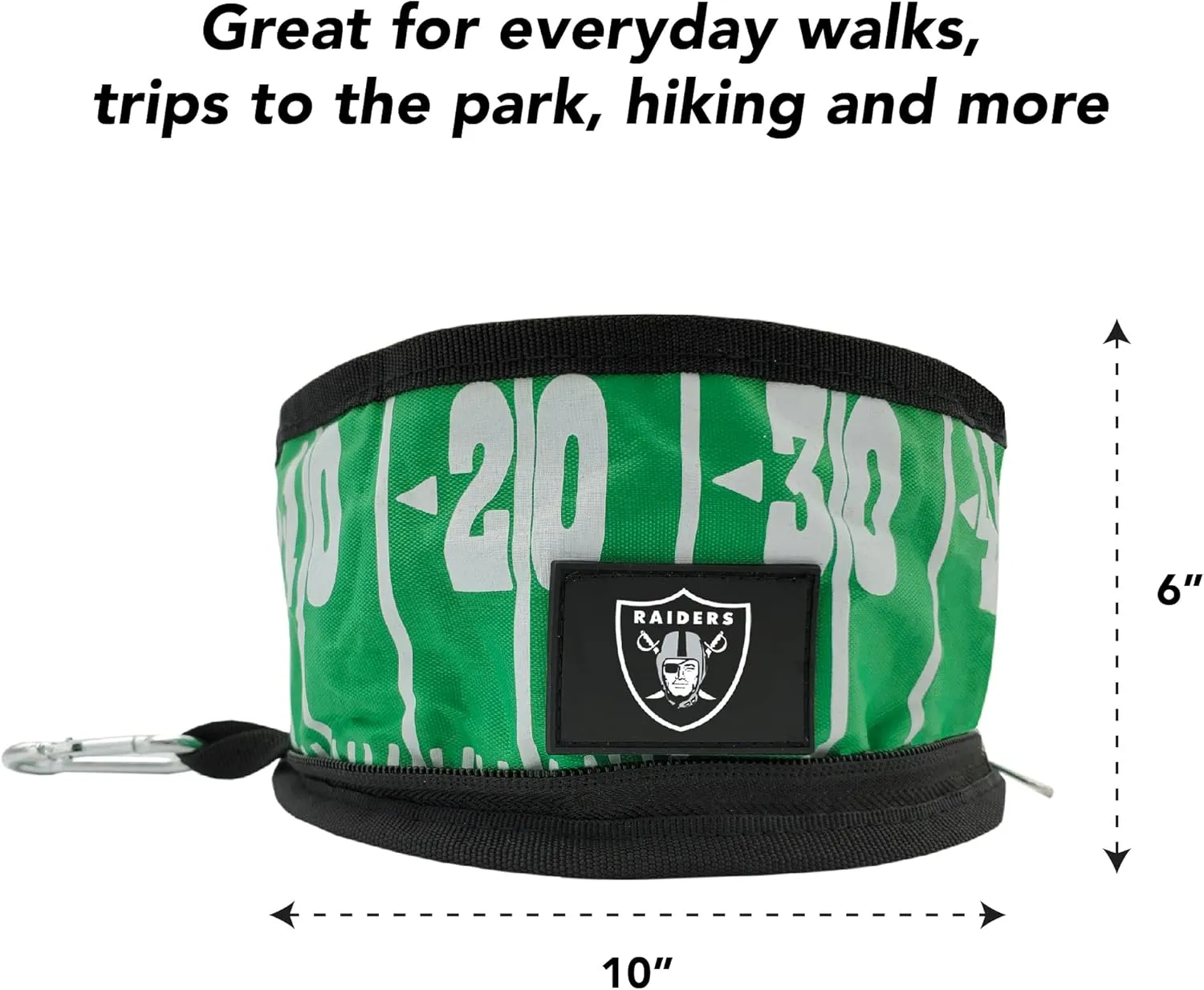 NFL Las Vegas Raiders Pets First Collapsible Dog Travel Bowl Set, 2 Pack Food and Water Bowls for Dogs, Best Portable & Lightweight Leak-Proof Dog Bowls for Travel