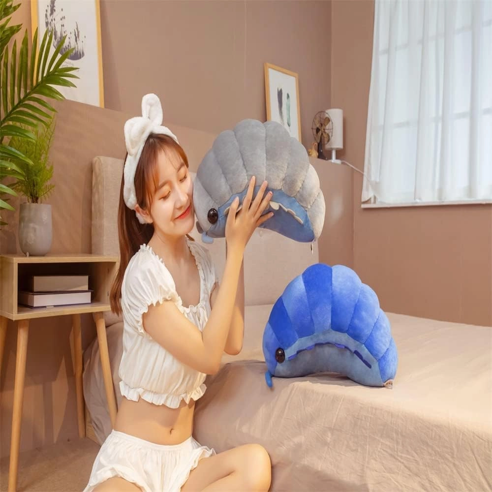 Nice Lifelike Insect Plush Toys Pill Bug Stuffed Soft Animals Pillow Back Cushion Insect Doll Kids Toys Girls Boys Gift (Blue,19inch)