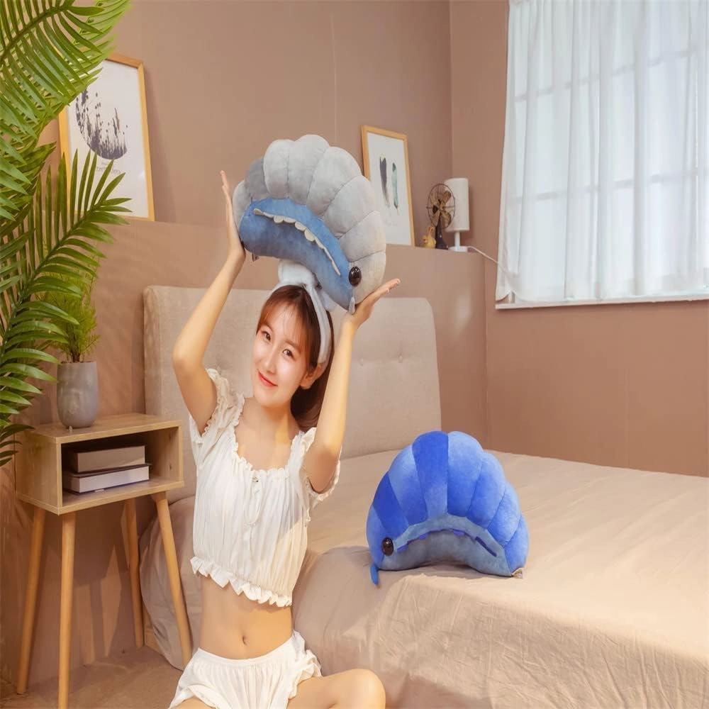Nice Lifelike Insect Plush Toys Pill Bug Stuffed Soft Animals Pillow Back Cushion Insect Doll Kids Toys Girls Boys Gift (Blue,19inch)