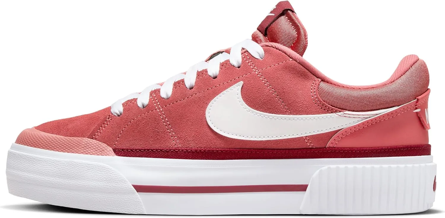 Nike Court Legacy Lift Women's Shoes (FJ1986-600, Adobe/Team Red/Dragon Red/White) Size 11.5