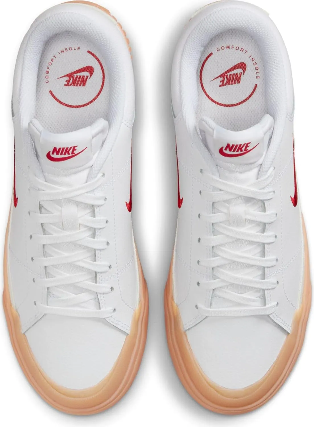 Nike Court Legacy Lift Women's Shoes (FV5526-103, White/Gum Yellow/Sail/University Red)