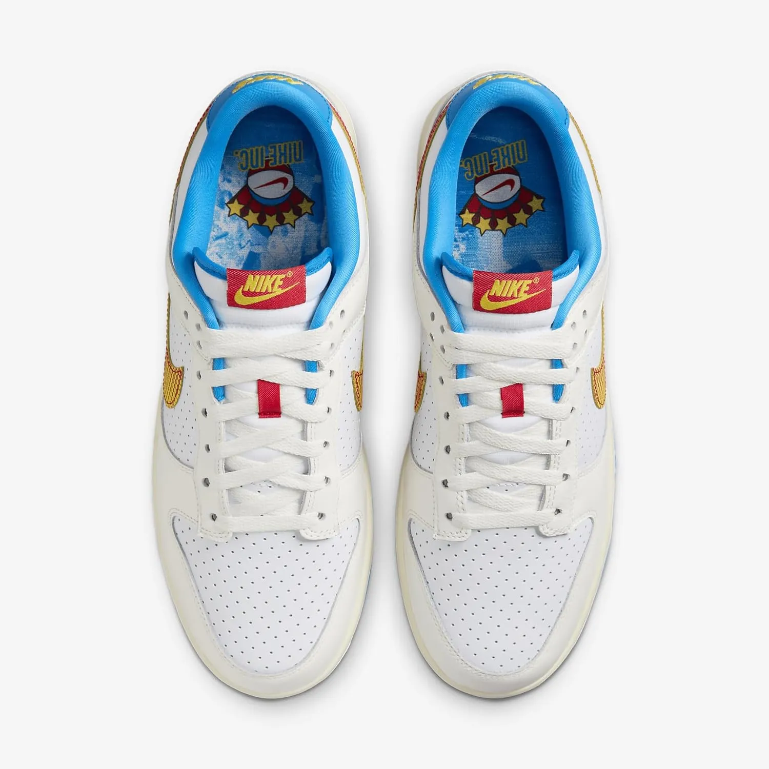 Nike Dunk Low Retro SE Shoes (HQ3613-133, Sail/Tour Yellow/Photo Blue/University Red)