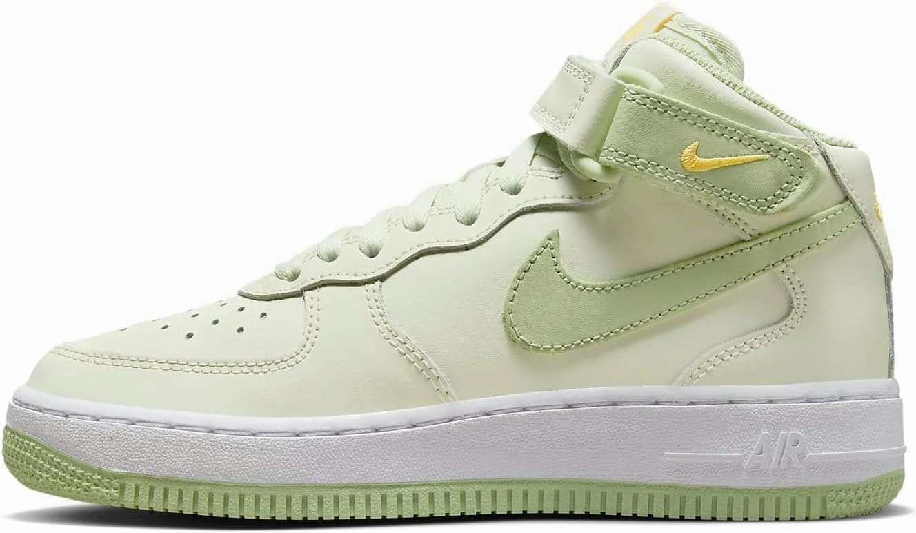 Nike Air Force 1 Mid LE Big Kids' Shoes (DH2933-002, Sea Glass/Melon Tint/White/Honeydew) Size 7
