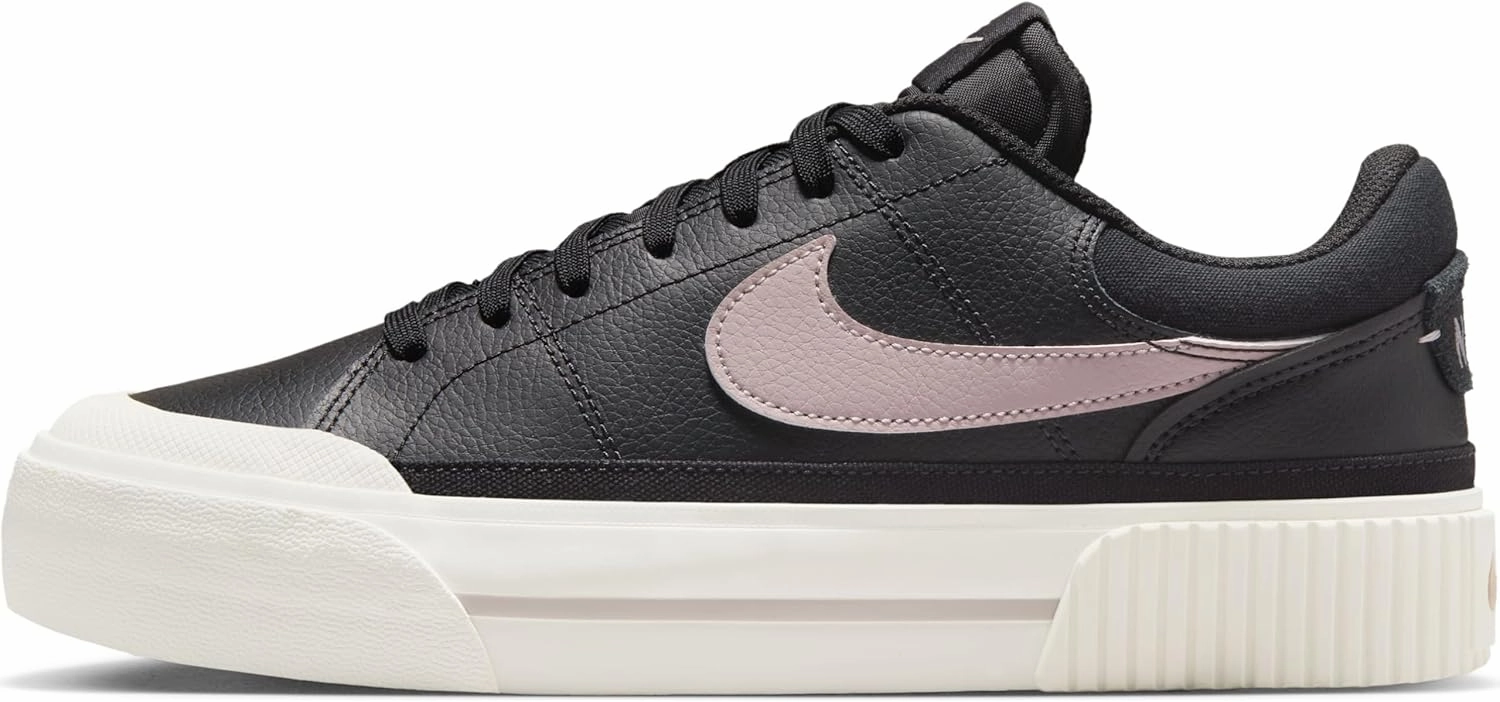 Nike Court Legacy Lift Women's Shoes (DM7590-002, Black/Sail/Platinum Violet) Size 8.5