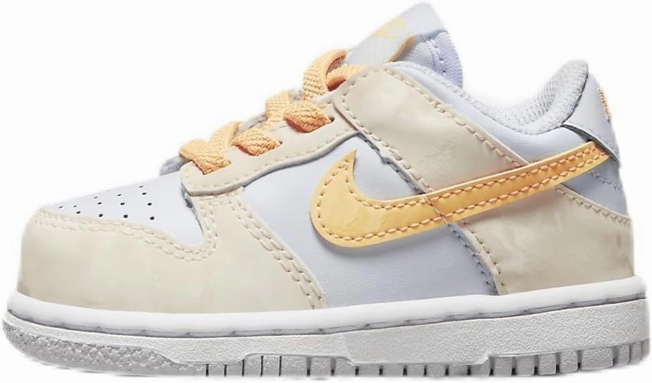 Nike Dunk Low Baby/Toddler Shoes (FB9107-100, Pale Ivory/Football Grey/White/Melon Tint) Size 8