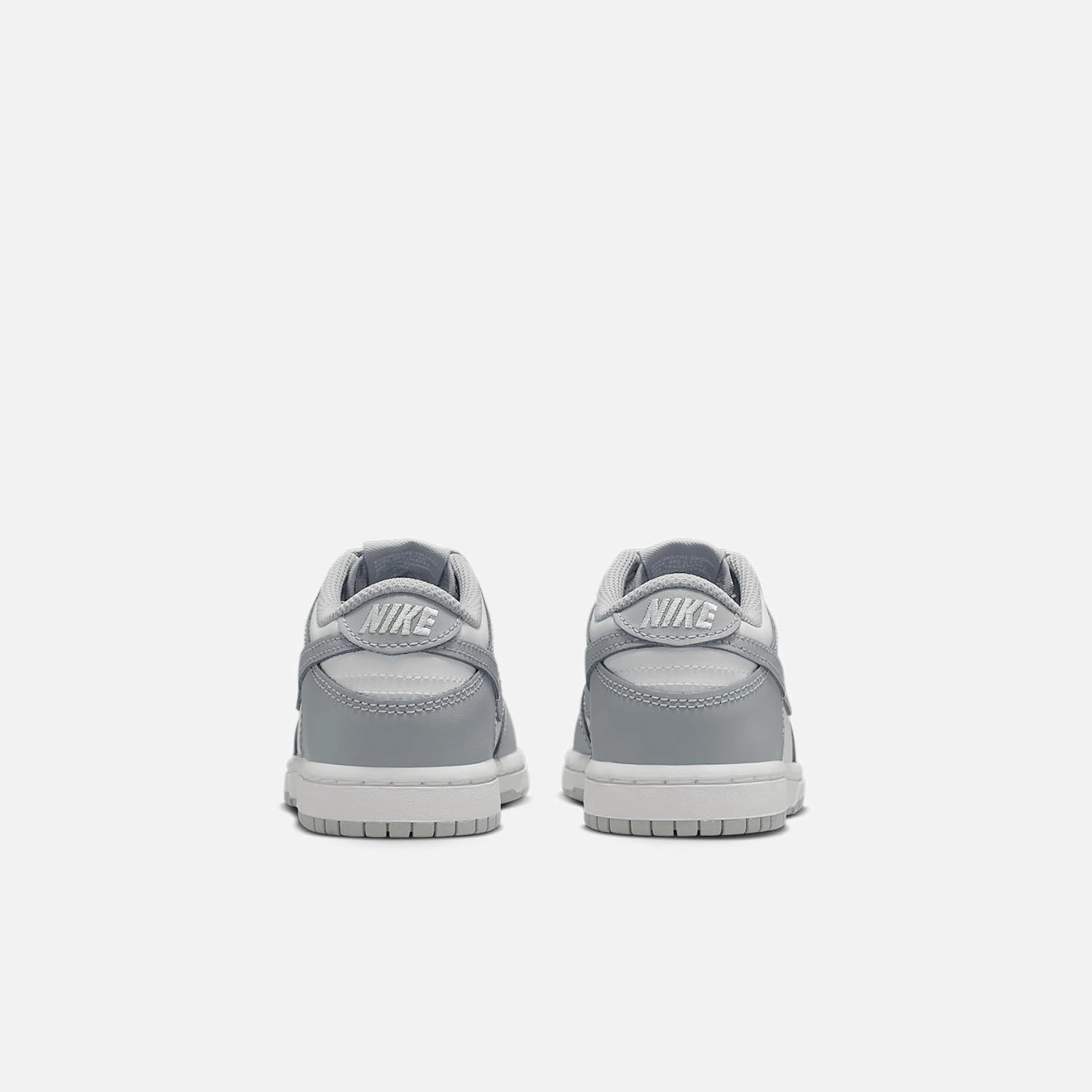 Nike Dunk Low Little Kids' Shoes (FB9108-123, White/White/Light Smoke Grey)