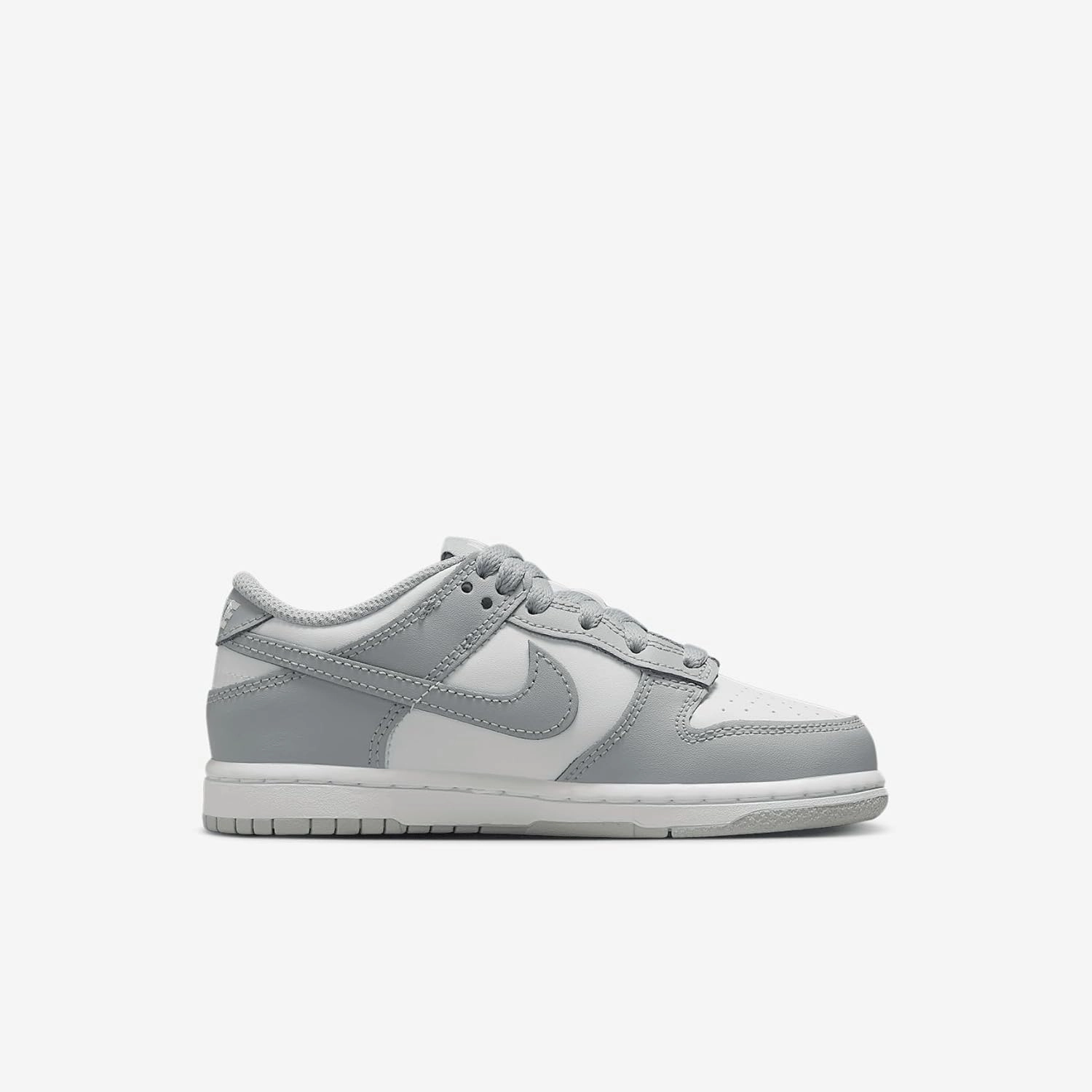 Nike Dunk Low Little Kids' Shoes (FB9108-123, White/White/Light Smoke Grey)