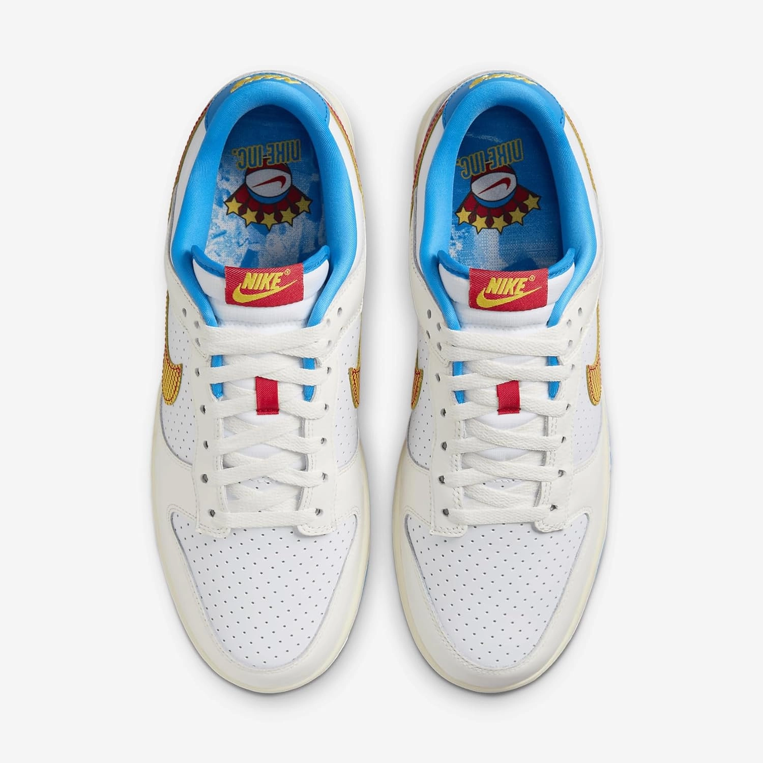 Nike Dunk Low Retro SE Shoes (HQ3613-133, Sail/Tour Yellow/Photo Blue/University Red)