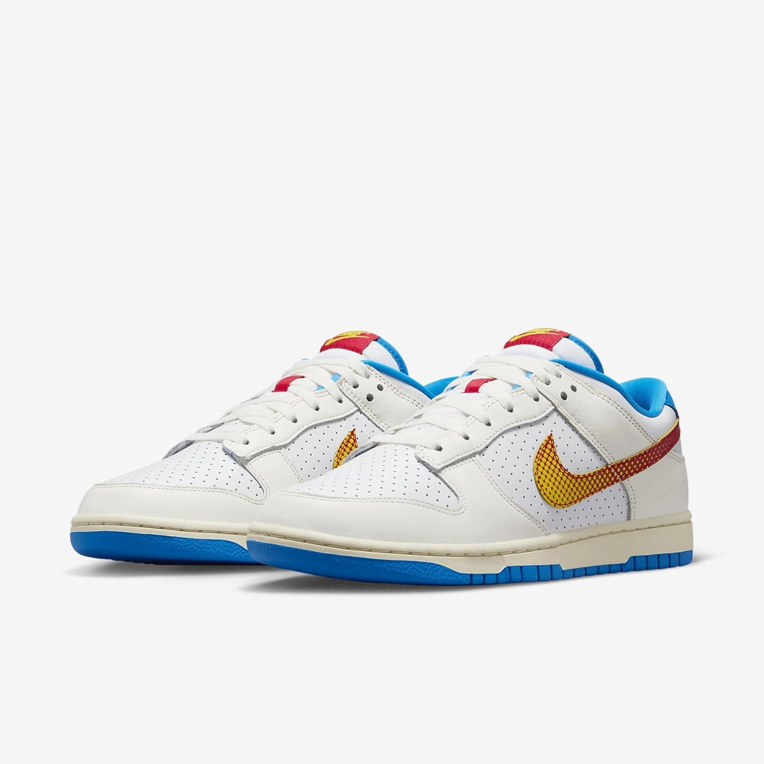 Nike Dunk Low Retro SE Shoes (HQ3613-133, Sail/Tour Yellow/Photo Blue/University Red)