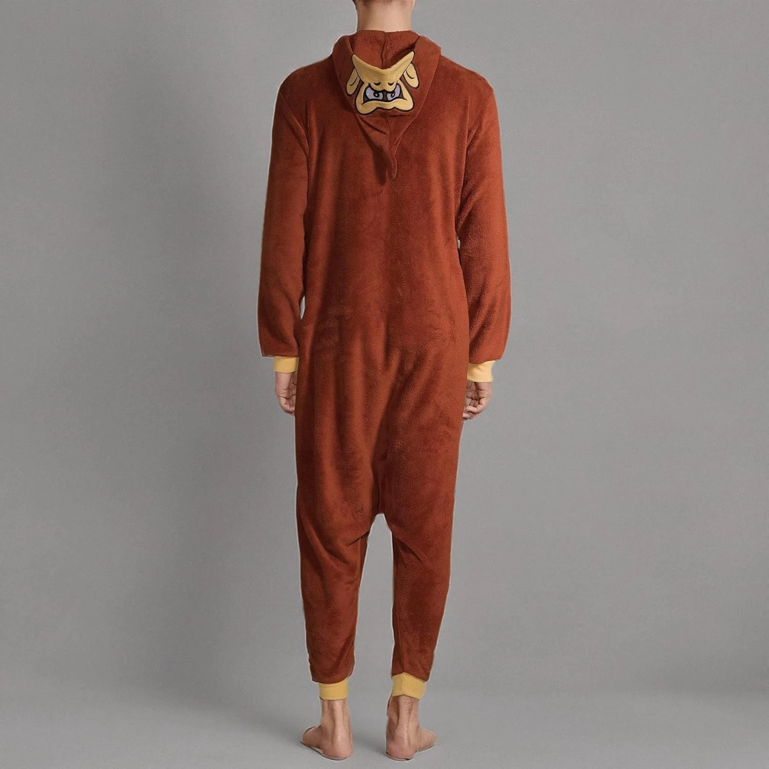 Nintendo Donkey Kong Plush Onesie for Men, One Piece Adult Donkey Kong Costume Kigurumi, DK Fleece Pajamas & Hoodie