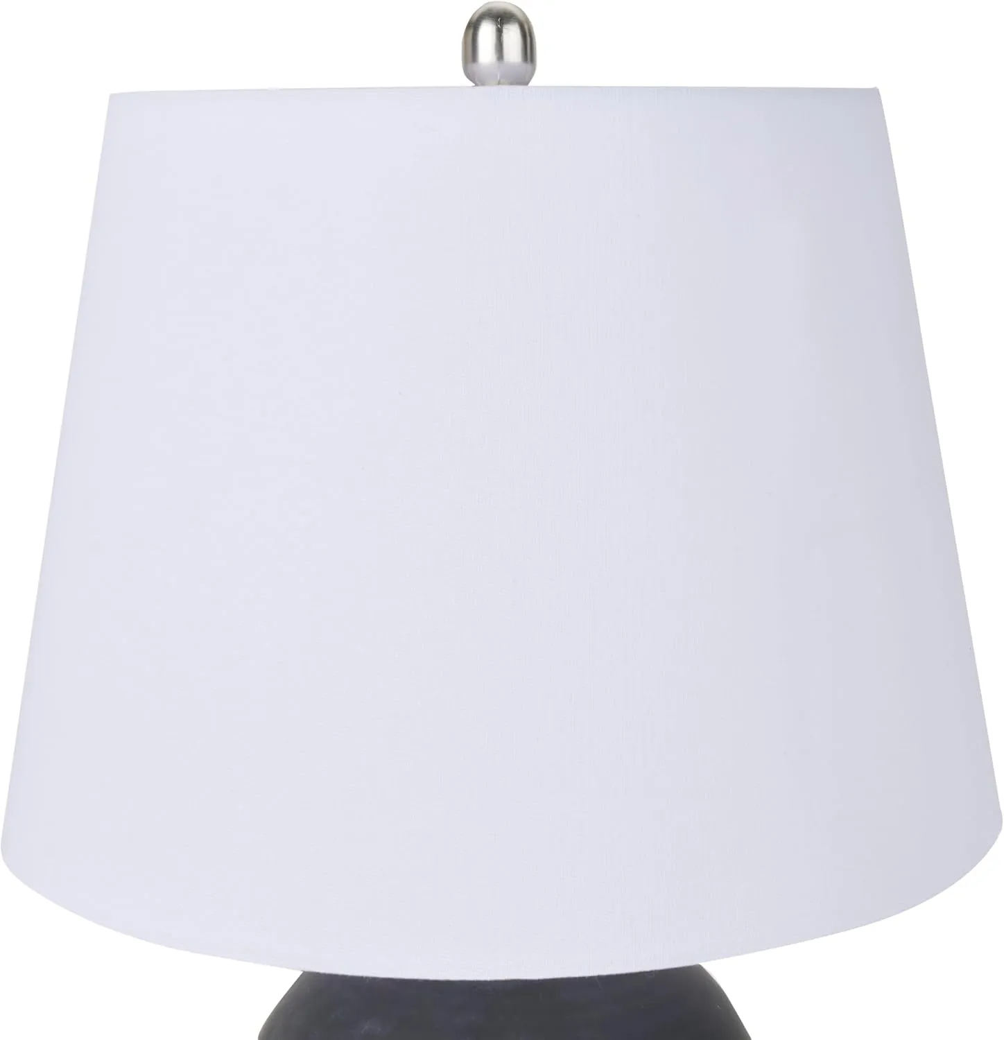 Nourison 23" Black Vintage Distressed Ceramic Pot Table Lamp for Bedroom, Living Room, End Table, with White Tapered Drum Shade