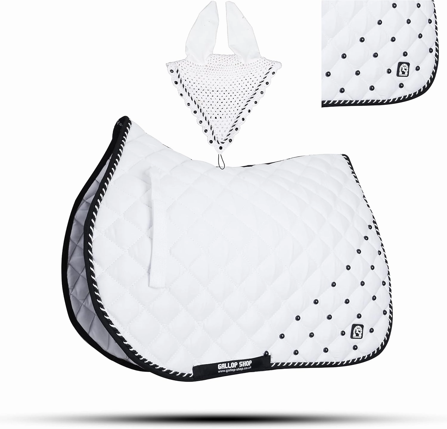 Numnah Saddle Pads with Matchy Bonnet Set with Jewel (Ship from USA)