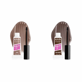 NYX PROFESSIONAL MAKEUP The Brow Glue Extreme Hold Tinted Eyebrow Gel Bundle - Taupe & Dark Brown