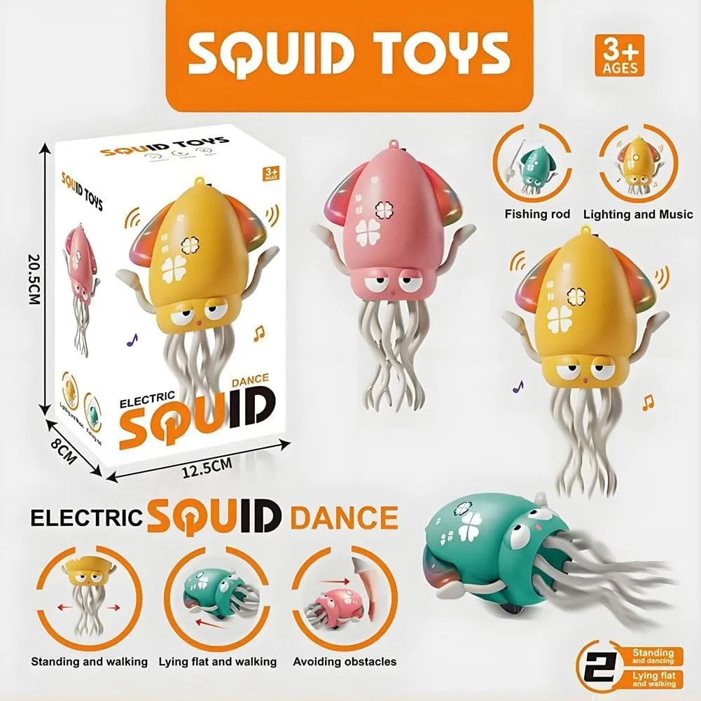 Octopus Toy - Electric Dancing Octopus Toy, Crawling Octopus Toys, Magic Dancings Octopus with Fishing Rod, LED Lights, Musical Dancings Octopus Toys with Lights ＆ Sounds (Pink)