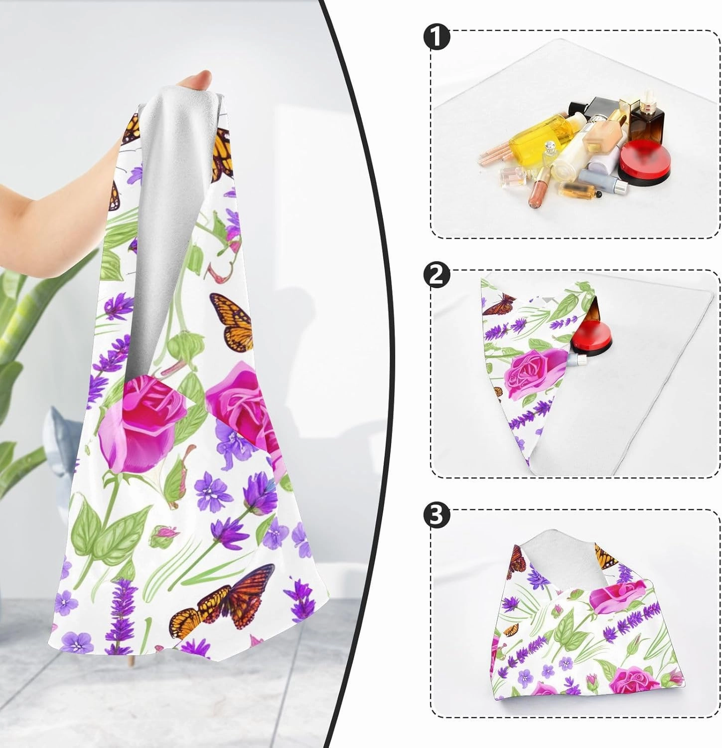 ODAWA Anti-Scratch Lens Wrapping Butterfly Rose Lavender Self Adhesive Cloth 17.7"x17.7"