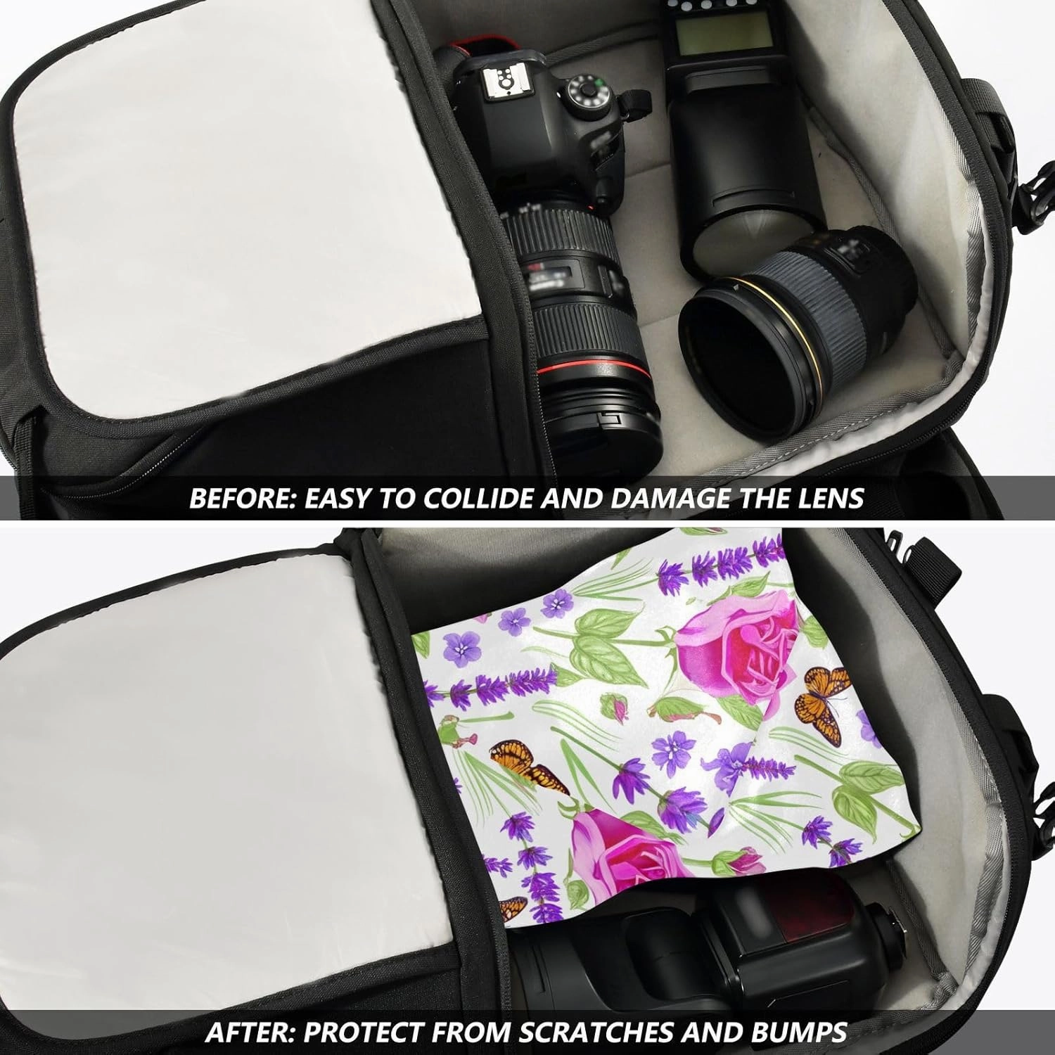 ODAWA Anti-Scratch Lens Wrapping Butterfly Rose Lavender Self Adhesive Cloth 17.7"x17.7"