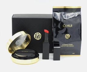 OhuiI Ultimate Cover The Couture Cushion #01 Pink Beige 1 Refil 13g And 1 Lip tint Balm T11 Viva Pink Special Set, Black