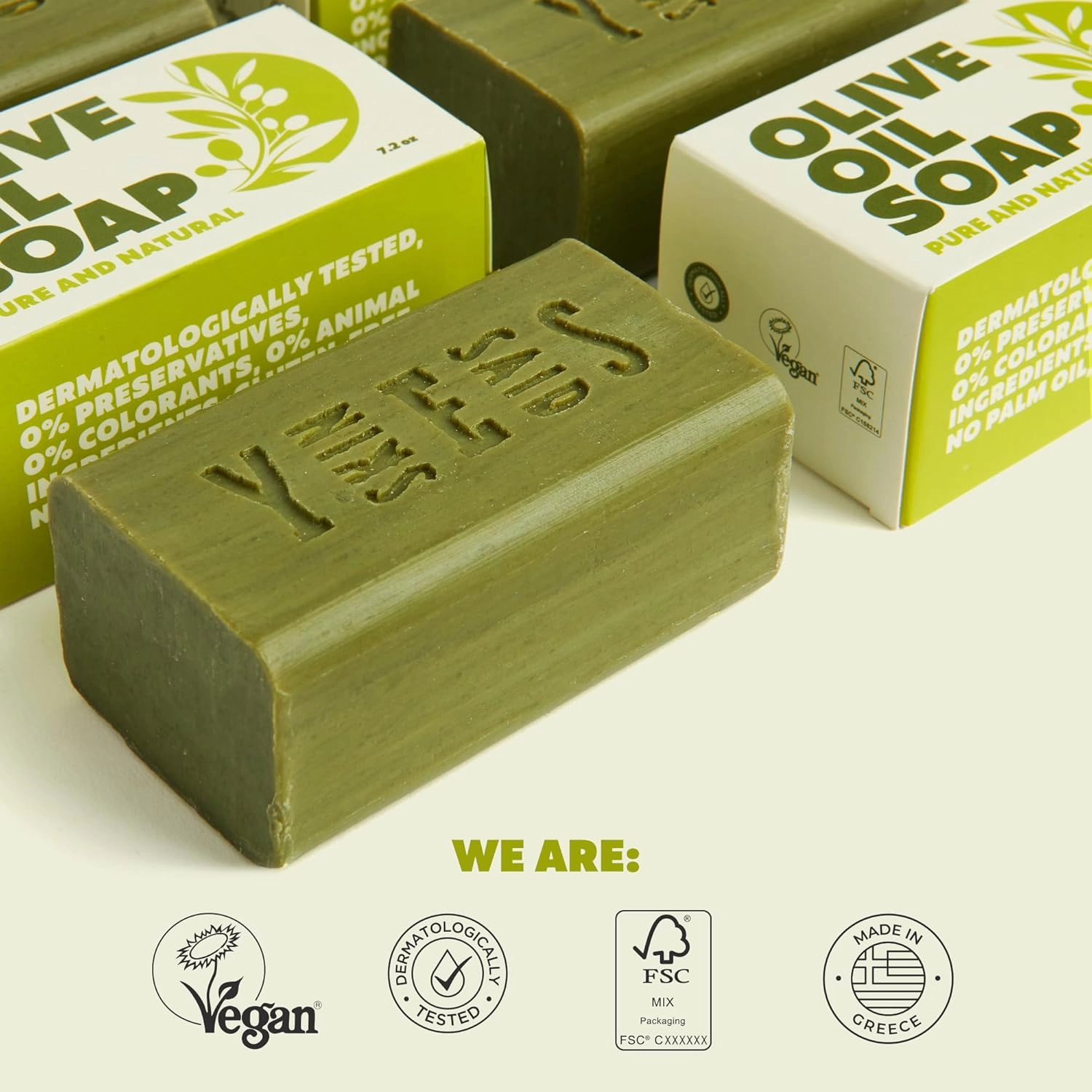 Olive Oil Soap Bars - Set of 8 - Organic Bar Soap - Moisturizing, Gentle on Skin, Rich in Antioxidants - Ideal for Sensitive Skin, Kids, Men, and Women - Perfect for Everyday Use